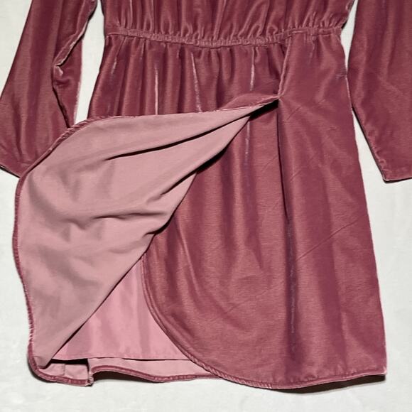 J Crew Velvet Tulip Hem Dress Size 4 Guava Berry - Runs Large - Picture 4 of 14